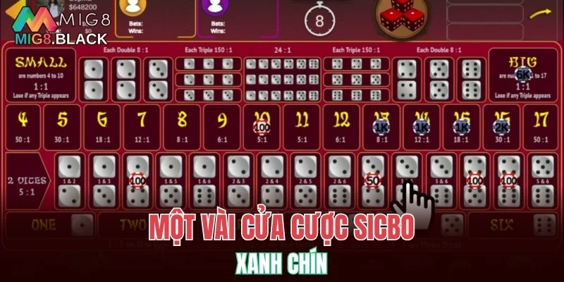 Một vài cửa cược Sicbo xanh chín